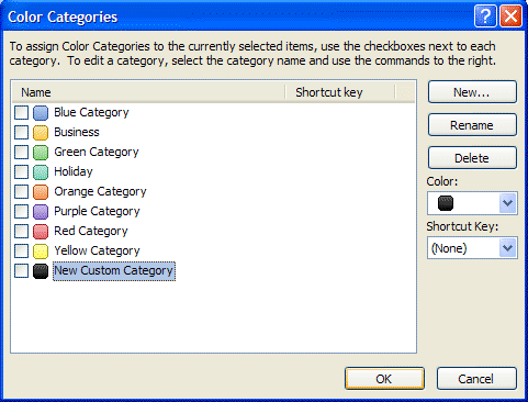 Categorias no MS Outlook 2007